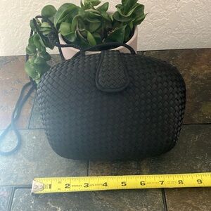 Macy’s satin‎ vintage woven evening purse with hidden straps, used
